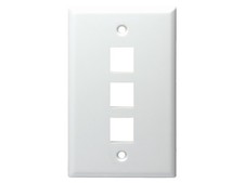 Monoprice Mid-Size Keystone Plate 3 Port, Ultra White, UL picture