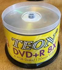 TEON DVD+R RW 8X 4.7GB Data/ 120min Video 40 Pack NEW picture