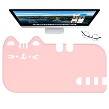 Large Gaming Pad, Extended Mat with Stitched Edges, Cute Anime Cat Keyboard P... picture