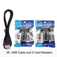 2X SD/SDHC Card Reader Vidpro  Plus One Usb Cable 3' 28AWG picture