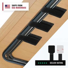 50 PCS Hook and Loop Cable Ties, Under Desk Cable Management, Black picture