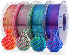 Silk PLA 3D Printer Filament Bundle, Shiny Dual Color PLA Filament picture