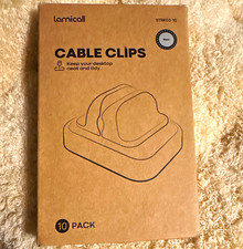 Lamicall Cable Clips, 10-Pack Black Plastic, Compact One-Hand Operation picture