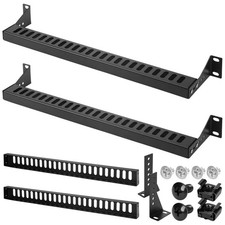 2 Pcs 1U Horizontal 19 Inch Rack Mount Cable Management Bracket Adjustable De picture
