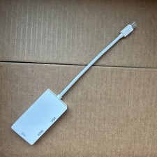White Thunderbolt Mini Display Port DP To HDMI DVI VGA Adapter Laptop Desktop 4K picture