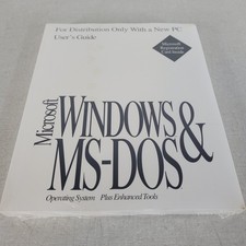 Vintage Microsoft Windows & MS-DOS User's Guide Manual w/ COA Sealed picture