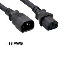 10 feet 16AWG US Standard AC Power Extension Cable IEC-60320 C13 to C14 13A/250V picture