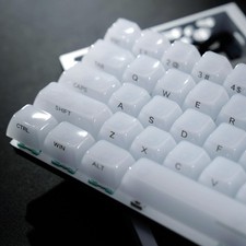 Keyboard Keycaps Jelly Ceramic Style Clear White Transparent Side Print MDA picture