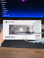 Attack Shark X820Ultra Tri-Mode RGB Mechanical Keyboard White Metal Knob Creamy picture