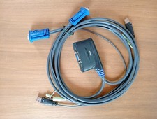 ATEN, 2 Port USB KVM Switch, CS62US, Cables Built In (Used) picture