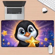 An HD Printed Desk Pad Featuring a Penguin Theme And Star Design, This Multifu picture