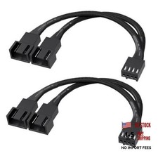 2-Pack 2 Way 4-Pin PWM Fan Splitter Cable, 4 inches - PC Fan Splitter 1 to 2 picture