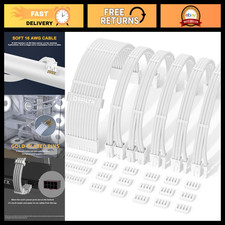 16AWG PSU Extension Cables Kit - 24/8Pin One-Way Bend, 6 Pack, White Color picture