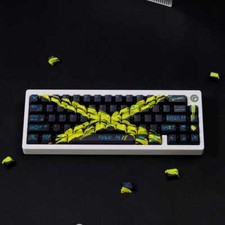 PBT EVA X Black Yellow Theme Keyboard Keycaps Cherry Profile Set for MX picture