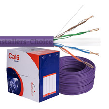 Cat6 1000FT CCA UTP Solid Purple Ethernet Cable - LAN Network Bulk 23 AWG RJ45 picture