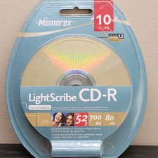 Memorex LightScribe CD-R 700MB 52x 80min 10 Pack Blank Media Sealed picture