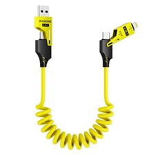 ZUSLAB 4-in-1 Coiled USB-C to Lightning/Type-C 65W USB Type C C, Yellow  picture