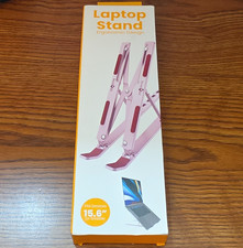 Vivitar Foldable Adjustable Anti-Slip Aluminum Laptop Stand, Pink, 15.6 in picture