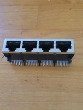 4 Port RJ45 8P8C Shielded PCB Mount Ethernet Modular Jack Right Angle picture