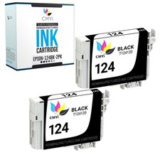 Replacement T124 Black Color Ink for Epson 124 Cartridges Fits Stylus Workforce picture