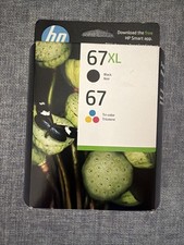 NEW HP 67XL Black High Yield / 67 Tri-Color Ink Cartridge Combo EXP FEB 2027 picture