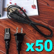50x Pcs 6ft Black 2 Slot AC Adapter Power Cord for Brother Singer Sewing picture