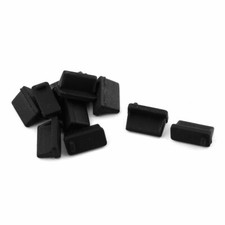 Computer USB 2.0 Female Port Dust Dustproof Cover Cap Protector Black 10 Pcs picture