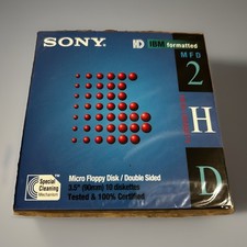 Sealed SONY Micro Floppy Disk 3.5” - High Density (MFD-2HD 1.44MB) 10 Diskettes picture