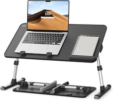 SAIJI Adjustable Laptop Bed Desk Foldable Portable Lap Table Stand for Couch picture