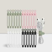 24Pcs Silicone Cable Straps Organizer for Earphone Phone Charger Cords 4 Colors picture