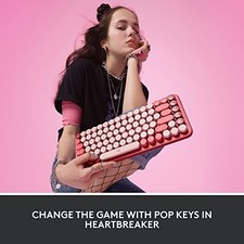LOGITECH POP KEYS MECHANICAL WIRELESS KEYBOARD WITH -  HEARTBREAKER ROSE picture