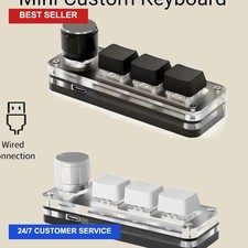 RGB 3 Key Customize Wired Mini Keyboard Macro Knob Copy Paste Shortcut Key picture