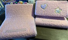 Kids Plush Tablet Holder Pillow Stand - Pink Boucle Heart & Star, Sherpa picture
