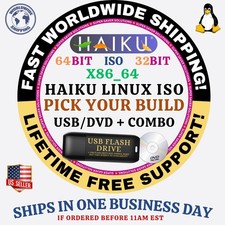 HAIKU LINUX OS ISO ALL VERSIONS 64-BIT USB/DVD COMBOS, LIVE/FULL BOOT, MAC/PC picture
