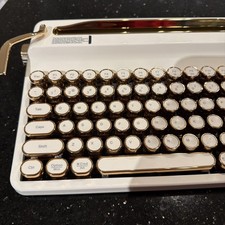 YUNZII QL75 Typewriter Keyboard White/Gold English QWERTY Standard picture