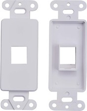 10 Pcs - 1 Port Decoration Wall Plate Keystone Insert 1 Gang White WallPlate picture