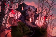 Landscape fall art demon Custom Gaming Mat Desk picture