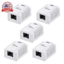 [UL Listed] 5-Pack Cat6 RJ45 Surface Mount Box, 1 Port, White picture
