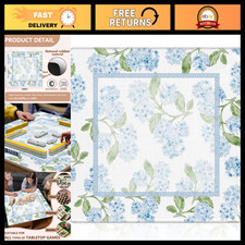 Blue Hydrangea Floral Mahjong Mat 31.5
