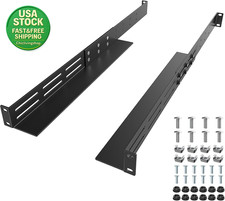 1U Universal Rack Mount Rails 4-Post Server Rack Shelf Steel Rail 1 Pack Set picture