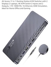 AV Access KD-E20 USB-C KVM Switch Dock HDMI Gigabit Ethernet SD Slot 1:2 picture