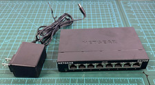 NETGEAR GS308v3 8-Port Gigabit Ethernet Router Switch Black Adapter Desktop picture