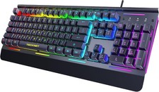 Wired Gaming Keyboard, RGB Backlit Keyboard with Metal Panel Design 15-Zone RGB  picture