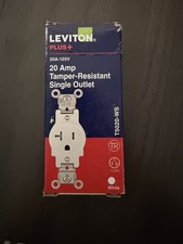 LEVITON Plus+ 20 Amp Single Outlet  Tamper Resistant White  5-20R R52-T5020-WS picture
