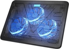 TECKNET Laptop Cooling Pad, 3 Quiet Fans, 12–17 Inch, Dual USB Ports picture