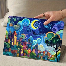 2Pcs Humorous Night Sky Sticker Skin for Laptop Castle and Starry Sky Design  picture