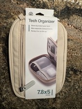 U Brands Dual Zip Canvas Tech Accessories Organizer Pouch 7.8x5