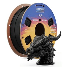 OVERTURE High Speed PLA 3D Printer Filament 1.75mm 1kg Black +/-0.02mm Tolerance picture
