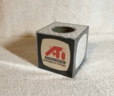 VINTAGE ATI Technologies Inc. Calendar Desk Pen Holder Plastic Cube 1988 picture