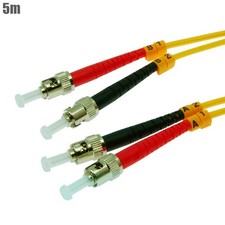 5M ST-ST Duplex Singlemode 9/125 Optical Fiber Optic Network Cable Patch Cord picture
